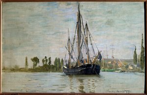 Chasse-Maree vor Anker in der Nähe von Rouen. Gemälde von Claude Monet (1840-1926) 1871 von Claude Monet