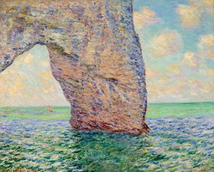 La Manneporte in Etretat Gemälde von Claude Monet (1840-1926) 1885 Dim. 0,65x0,81 m Private Sammlung - Die Klippe bei Etretat (La Manneporte) - Gemälde von Claude Monet (1840-1926)