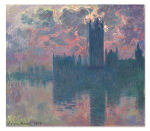 Le Parlement, soleil couchant (Die Häuser des Parlaments, bei Sonnenuntergang) von Claude Monet