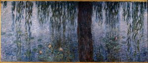 Die Seerosen, klarer Morgen mit Weiden (linker Teil des Triptychons). Gemälde von Claude Monet, 1914-1926
