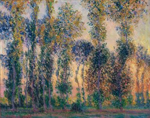 Die Pappeln in Giverny (Frankreich), Sonnenaufgang von Claude Monet