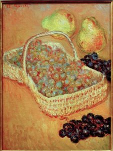 Korb mit Weintrauben und Birnen von Claude Monet