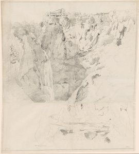 Klippen mit einem Wasserfall in Tivoli