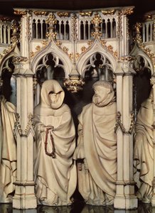 Das Grab von Philipp dem Kühnen (1342-1404) (Detail) von zwei Trauernden, aus der Kirche von Chartreuse in Champmol von Claus and Marville Jean de (d.1389) Sluter