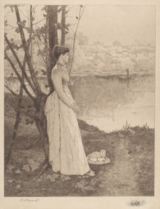 Ohne Titel (Dame am Flussufer)
