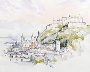 Salzburg Sonnenaufgang von Clive Metcalfe