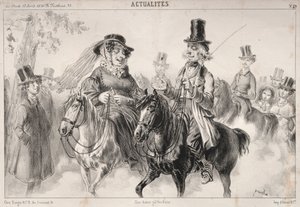Actualités: Dis donc Madame Miroton il paraitrait que cest nous qui donnons le ton..., 1841 von Clémente Pruche