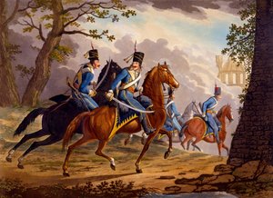 Österreichische Husaren auf der Verfolgung des Feindes, 1799