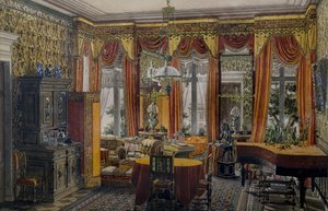 Berliner Salon, Aquarell von Conrad von Muralt