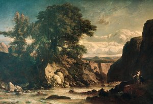 Landschaft mit Tobias und Engel, von Constant Troyon (1810-65)