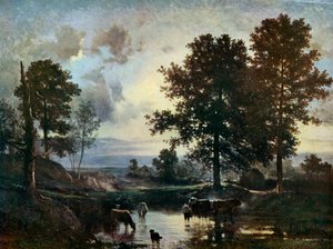 Viehtränke, frühe 1850er Jahre