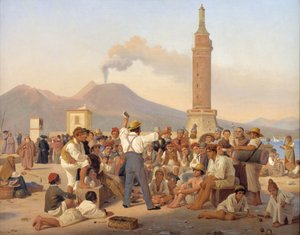 Ein Rezitator von "Orlando Furioso" am Molo, Neapel von Constantin Hansen