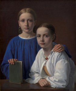 Meta Magdalene Hammerich und die Tochter des Künstlers Kristiane Konstantin Hansen, 1861 von Constantin Hansen