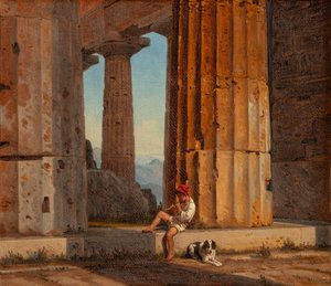 Ansicht des Poseidontempels in Paestum von Constantin Hansen