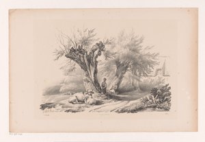 Landweg mit rastendem Mann und Frau