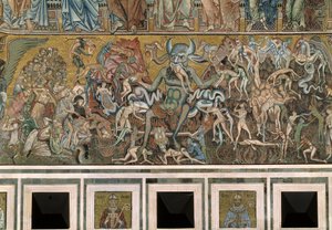 Das Jüngste Gericht (Der Teufel frisst die Seelen der Verdammten) - Detail der Mosaiken, ca. 1270