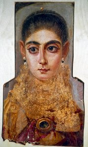 Koptische Kunst: junge Frau genannt „Die Europäerin“ Fayoum (um 160 n. Chr.) Wachsmalerei auf Holz. Paris, Louvre-Museum von Coptic