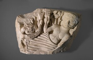 Teil eines Bogens mit dem Nilgott und der Erdgöttin, möglicherweise aus Herakleapolis Magna, 5.-6. Jahrhundert