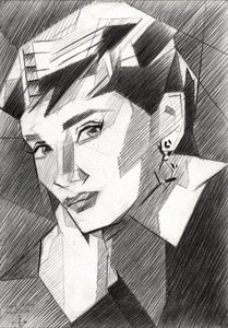 Elegante geometrische Frau