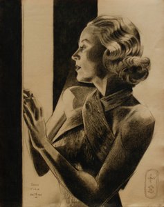 Elegante Frau im Profil