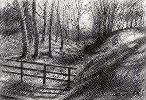 Waldweg Skizze von Corné Akkers