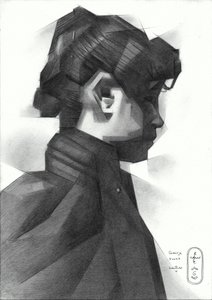 Geometrisches Frauenprofil von Corné Akkers