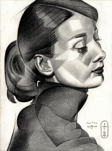 Geometrisches Frauenprofil von Corné Akkers