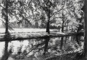 Friedliche Flussreflexionen von Corné Akkers