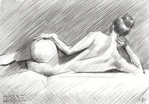 Liegende Aktstudie von Corné Akkers