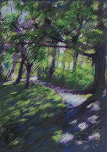 Sonniger Waldweg