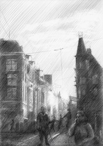 Städtische Straßenskizze