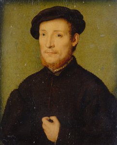 Porträt eines Mannes mit der Hand auf der Brust
