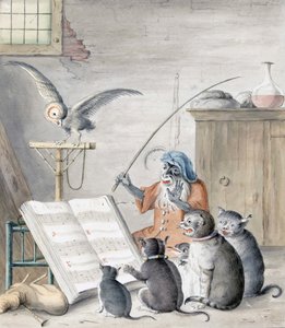 Katzenkonzert (Gravur) von Cornelis (after) Saftleven