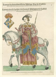 Porträt von Eleonora von Frankreich zu Pferd von Cornelis Anthonisz. (manner of)