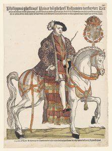 Porträt von Philipp II. zu Pferd von Cornelis Anthonisz. (manner of)