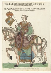 Porträt von Prinzessin Isabella zu Pferd von Cornelis Anthonisz. (manner of)
