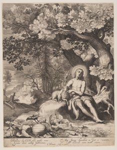 Johannes der Täufer in einer Landschaft von Cornelis Bloemaert