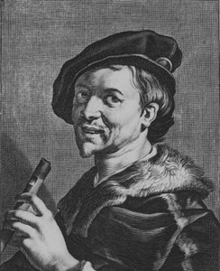 Der Mann mit der Flöte, 1625 von Cornelis Bloemaert