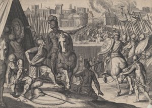 Platte 2: Die Stadt Rom, eingenommen vom Konstabler von Bourbon, aus den Triumphen von Karl V., 1614