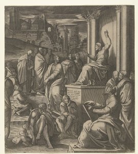 Christus predigt vor dem Volk