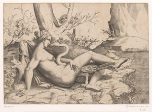Leda und der Schwan von Cornelis Bos (possibly)
