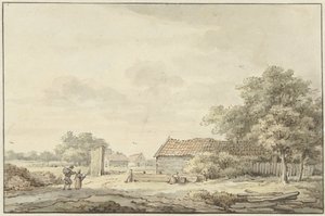 Landschaft mit Bauernhöfen
