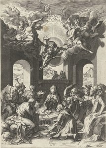 Anbetung durch die Hirten von Cornelis Cort
