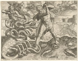 Herkules besiegt die Hydra von Lerna von Cornelis Cort