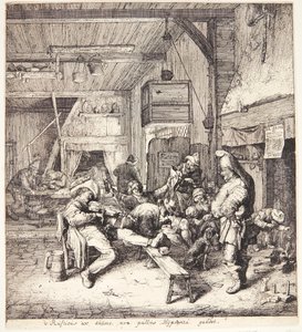 Geigenspieler in einer Schenke von Cornelis Dusart