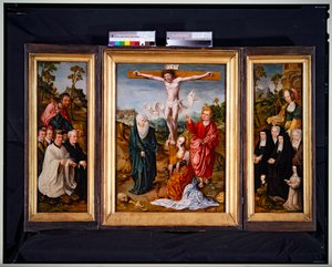 Kreuzigungstriptychon (Panel, zentral) von Cornelis Engelbrechtsen