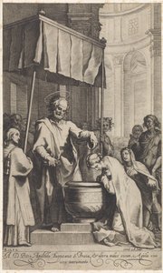 Petrus tauft die heilige Prisca von Rom