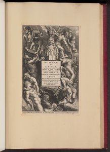 Titelblatt für Hubert Goltzius, Romanae et Graecae Antiqvitatis Monvmenta (Opera Omnia, I) von Cornelis Galle I after Sir Peter Paul Rubens
