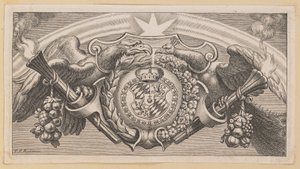 Vignette für Titelseite von Balthasar Cordier, Catena Patrum Graecorum in Sanctum Ioannem von Cornelis Galle I after Sir Peter Paul Rubens