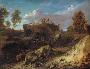 Die hohle Straße, ca. 1700 von Cornelis Huysmans